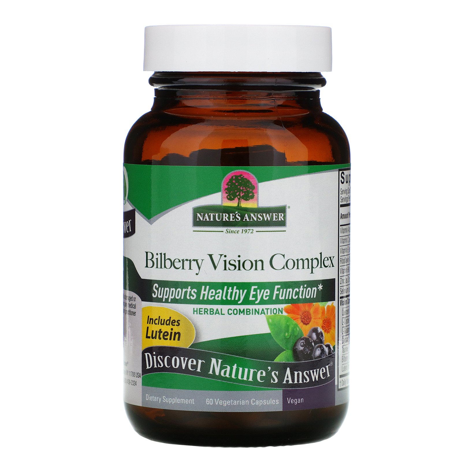Comprar Nature's Answer, Bilberry Vision Complex, 60 Vegetarian Capsules - Imagem 3