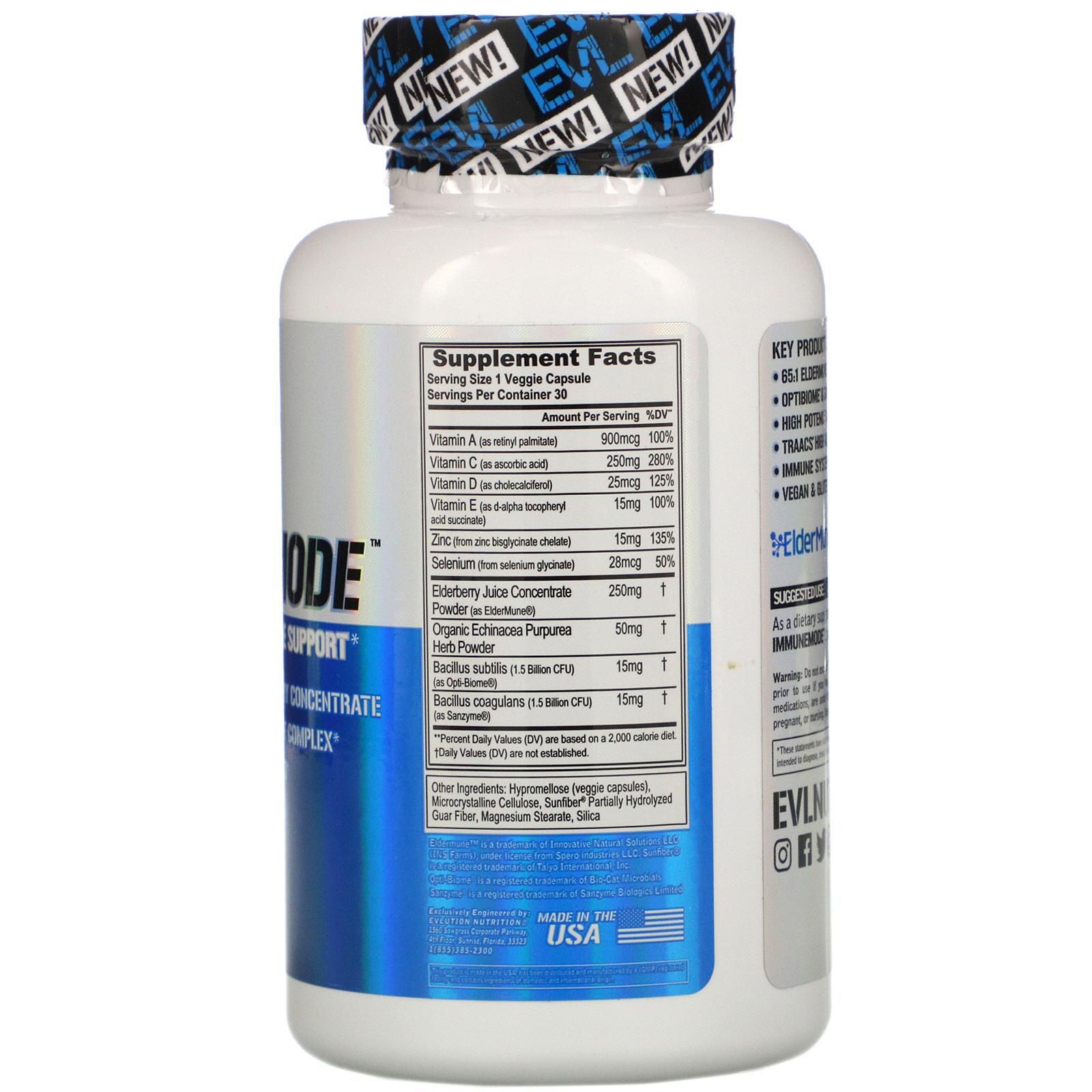 Comprar EVLution Nutrition, ImmuneMode, Broad Spectrum Immune Support, 30 Veggie Capsules - Imagem 2