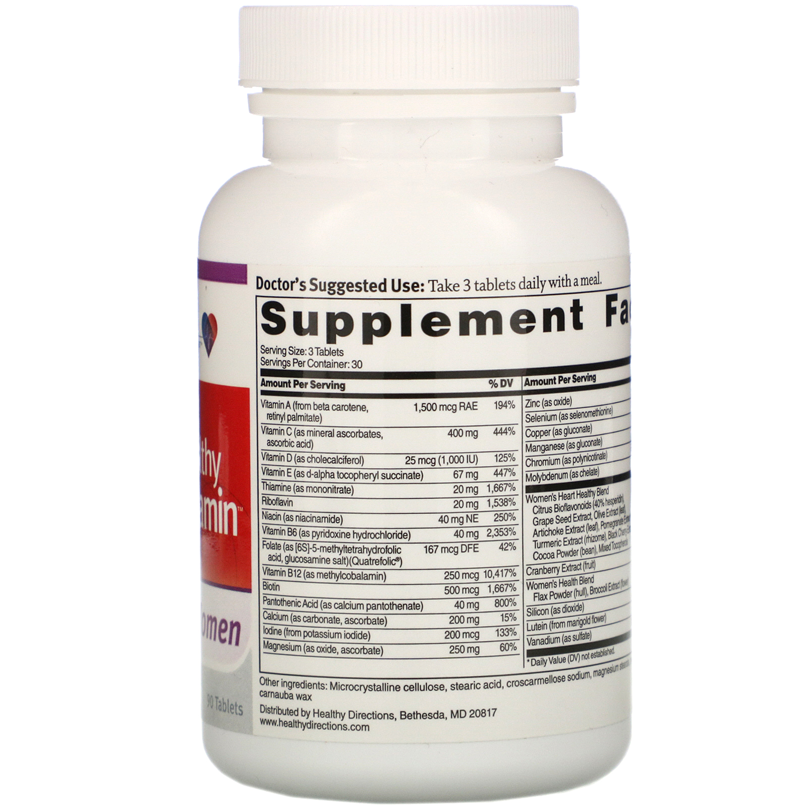 Comprar Dr. Sinatra, Heart Healthy Multivitamin, Women, 90 Tablets - Imagem 2
