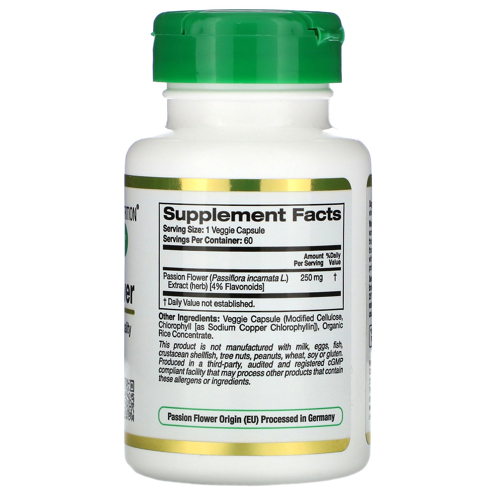 Comprar California Gold Nutrition, Flor da Paixão, EuroHerbs, 250 mg, 60 Cápsulas Vegetais - Imagem 2
