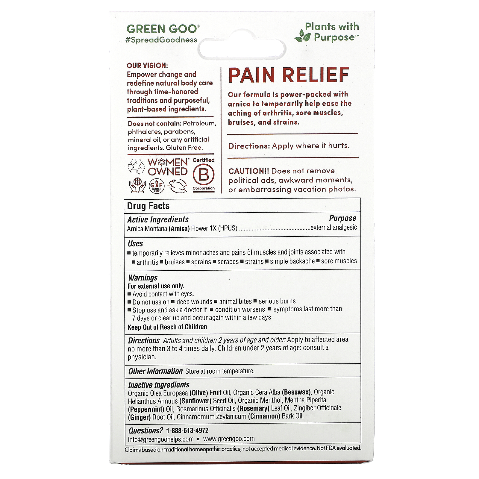 Comprar Green Goo, Pain Relief Salve, 1.82 oz (51.7 g) - Imagem 3