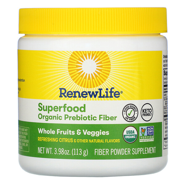 Comprar Renew Life, Superfood Organic Prebiotic Fiber, Refreshing Citrus, 3.98 oz (113 g)